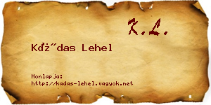 Kádas Lehel névjegykártya